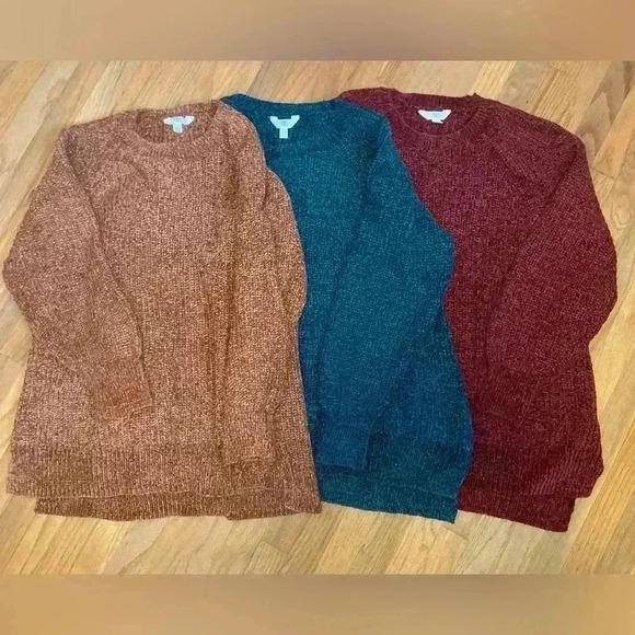 Three set of holiday sweaters Time and Tru size Large - Picture 1 of 4